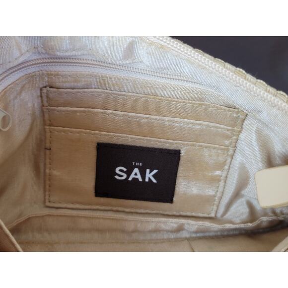 The Sak Small Nylon Woven‎ Cream Bag With Detachable Strap Clutch Or Shoulder - Picture 8 of 9